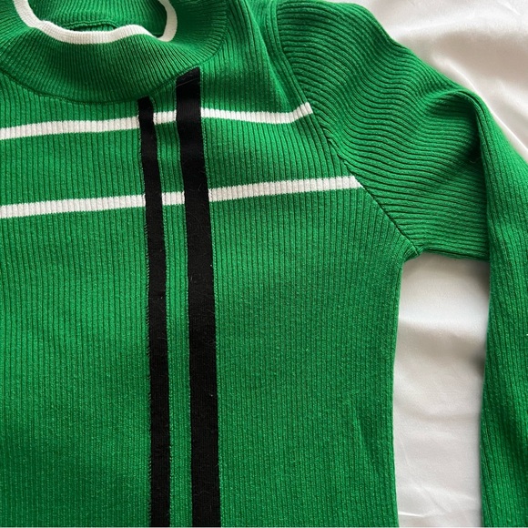 Maeve Anthropologie Mod Green Mock Neck Sweater Size Smalll - Picture 4 of 5